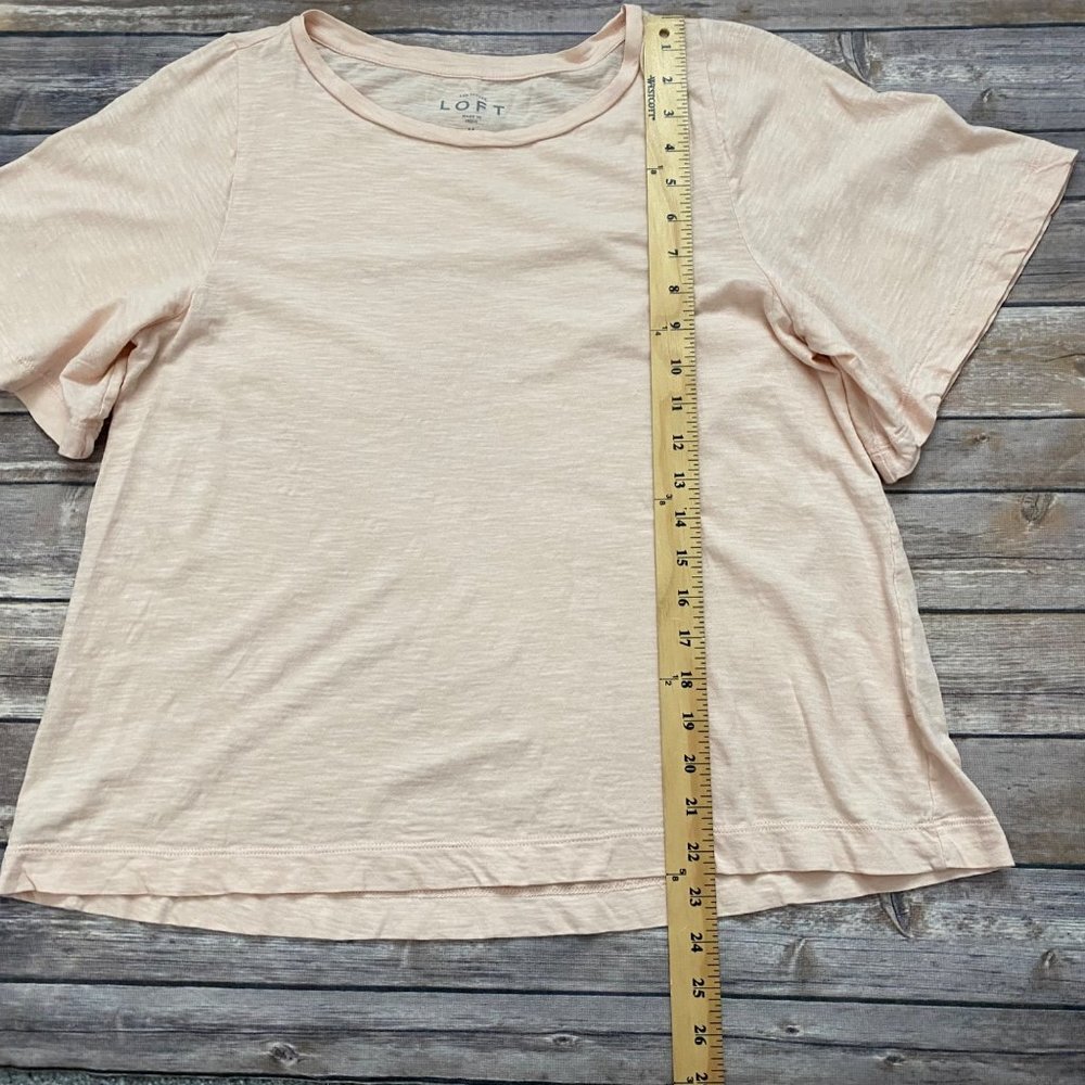 LOFT Light Pink Cotton Short Bell Sleeve Tee - Picture 7 of 12